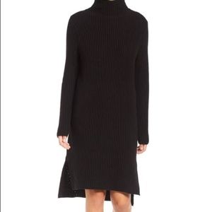 Mock neck Sweater Dress in Black
